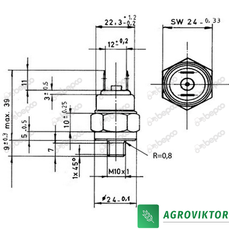 Датчик тиску масла двигуна DEUTZ KHD 21/186-44 01173645 фото