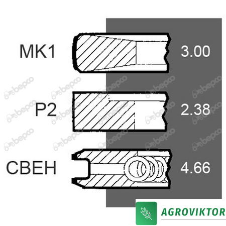 Кільця поршня 108мм двигуна трактора JOHN DEERE 6404D 26/34-152 AR65502 фото