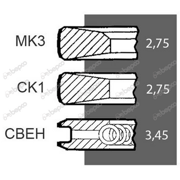 Кольца поршневые &Oslash;102mm двигателя Deutz BF 4L 913 BF 4L 913 T 21/34-137 01178194 фото