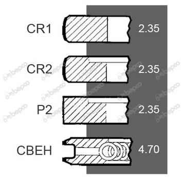 Поршневые кольца &Oslash;111.76 двигателя FORD BSD326 BSD330 BSD332 BSD333 BSD438 BSD442 BSD442T BSD444 BSD666 BSG32 24/34-31 83917468 фото