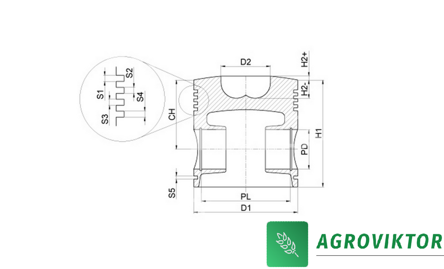 Поршень 87мм двигателя Kubota V2203 D1703 Bobcat 16423-21112 фото