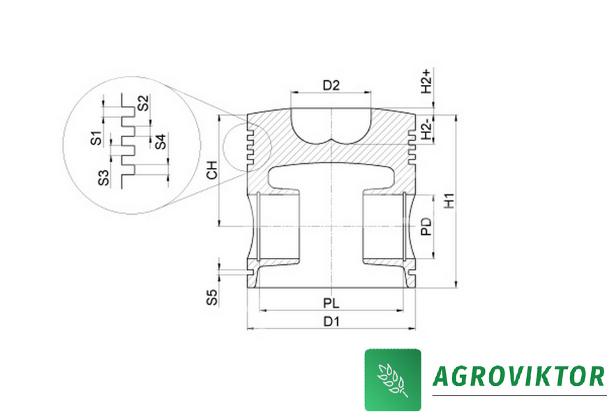 Поршень 108мм трактора комбайна двигуна Valmet 44 Valtra A95 836666103 фото