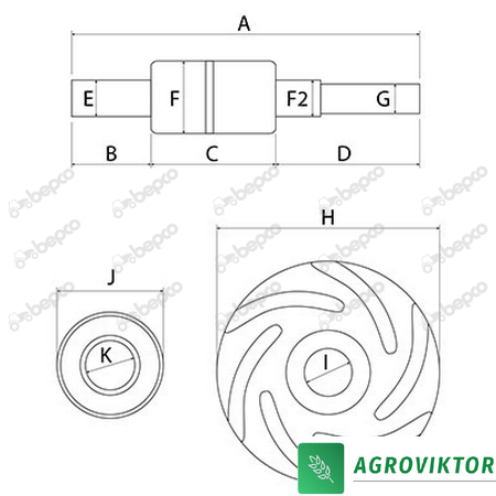 RE10967 Ремкомплект водяного насоса помпы двигателя John Deere 6466A 6466D 6466T 26/131-337, RE10967 фото