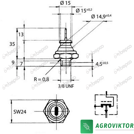 Датчик тиску масла двигуна PERKINS 1614707M91 1677386M91 30/186-1 1534526C1 фото