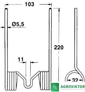 Пружина подборщика Massey Ferguson 10/8; 15/8; 20/8; 152212M1 781943M1 фото