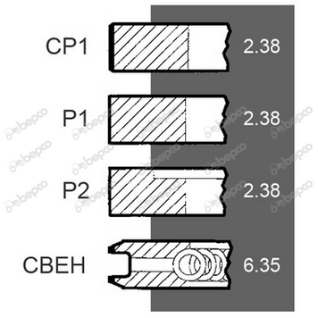 Поршневые кольца 98.48мм двигателя PERKINS A4.212 A4.236 30/34-9 745763M91 фото