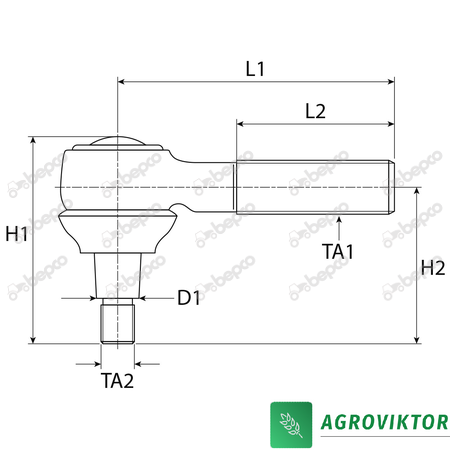 Тяга рульова трактори John Deere 1120-1850 26/491-21 DE16386 фото