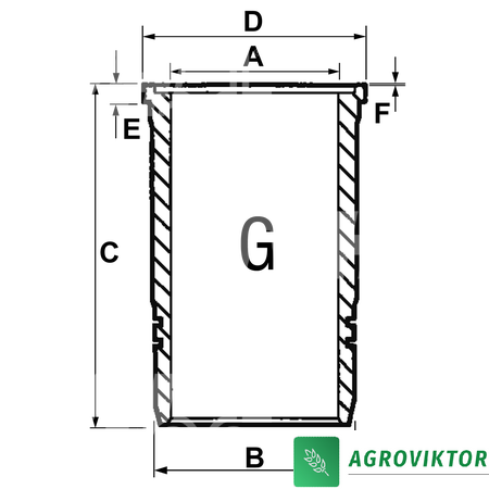 Гільза &Oslash;108X123MM-L245.8MM двигуна Valmet Sisu 612DS 612DSL 612DSLJ 612DSIL 612DSBIL 836336331 B47986  фото