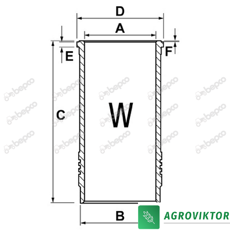 Гільза Ø 99.80мм двигуна комбайна трактора VALMET SISU 309D, 310B, 310D, 320DS 41/T5061 836006525 фото