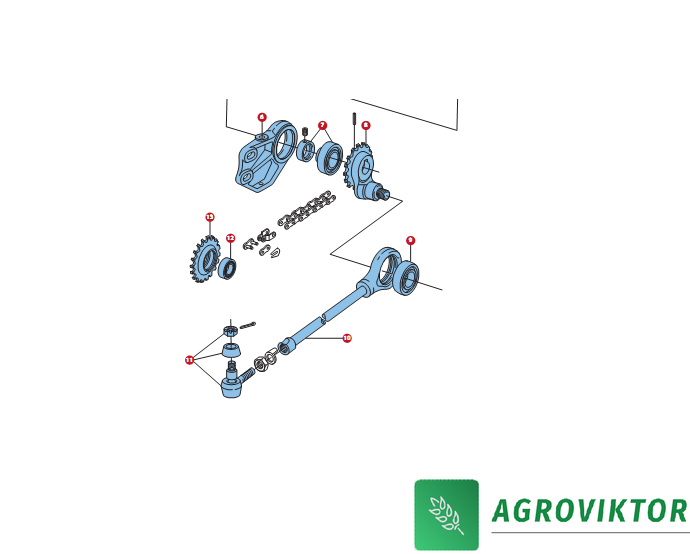 AH60493 Наконечник приводу коси (шатуна) комбайна John Deere 330-1170 AH60493 фото