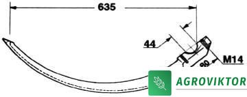 Голка прес-підбирача RIVIERRE CASALIS ER40; ER40C; ER40EX; KR40TS; B123133 59.069 81578 фото